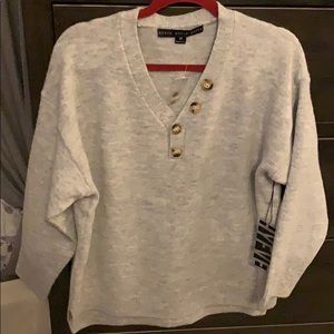 Hyfve NWT Oversized V-Neck Fuzzy Sweater